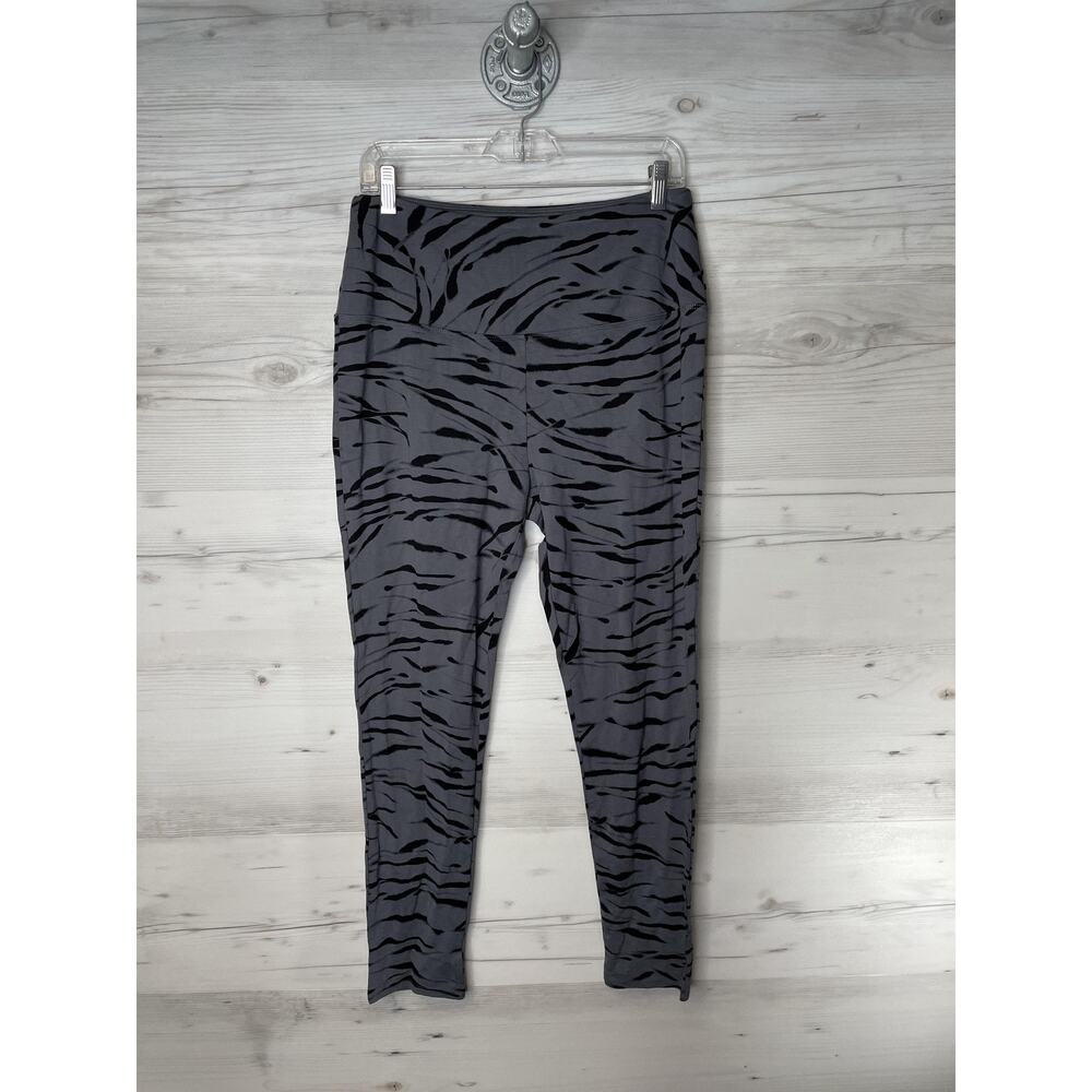 Rachel Zoe Leggings Womens XL Gray Black Animal Print High Rise Stretch Ankle